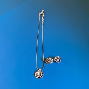 Brighton Silver Swirl Necklace and Earring Set